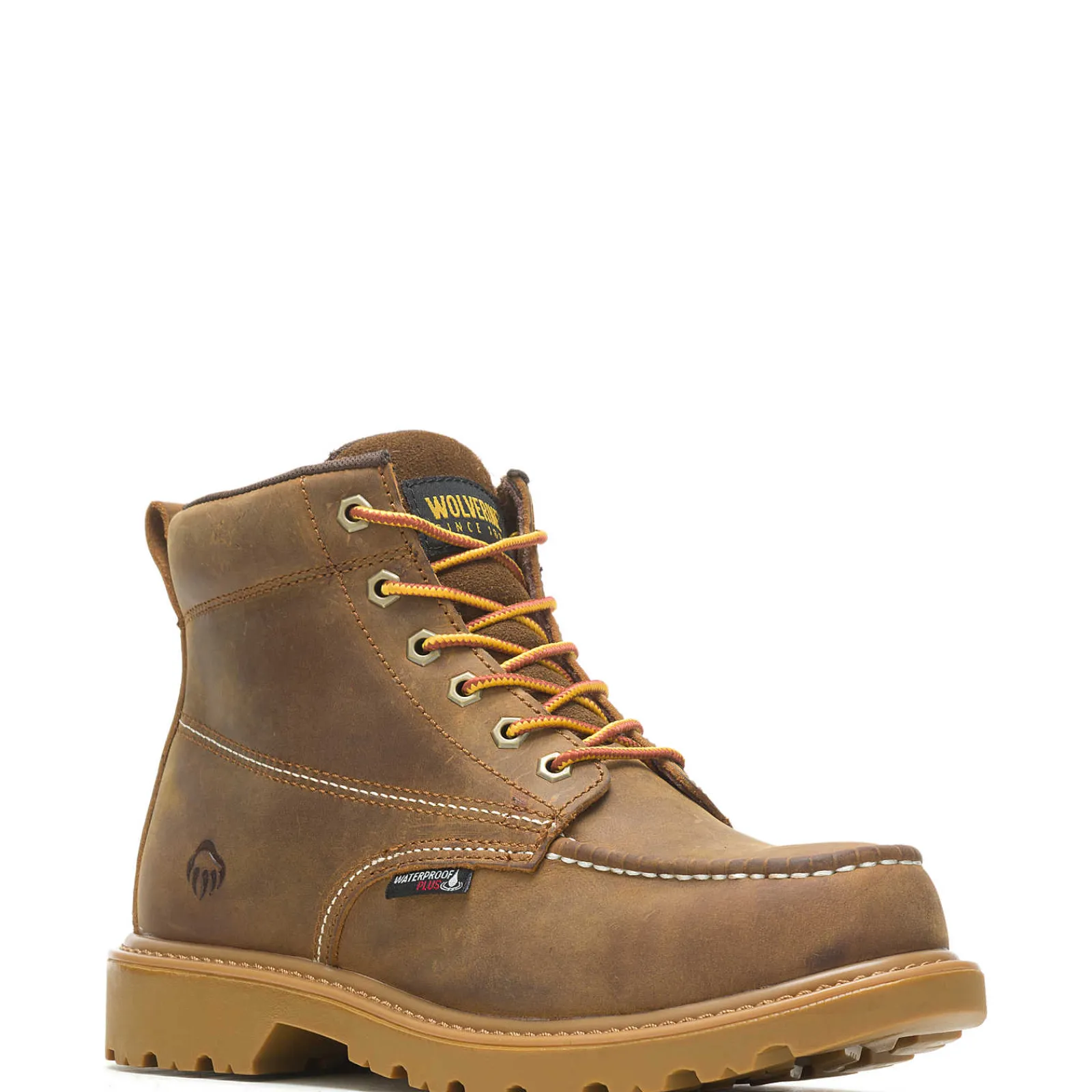 Wolverine Floorhand Moc-Toe 6" Steel-Toe Work Boot Tan Flash Sale