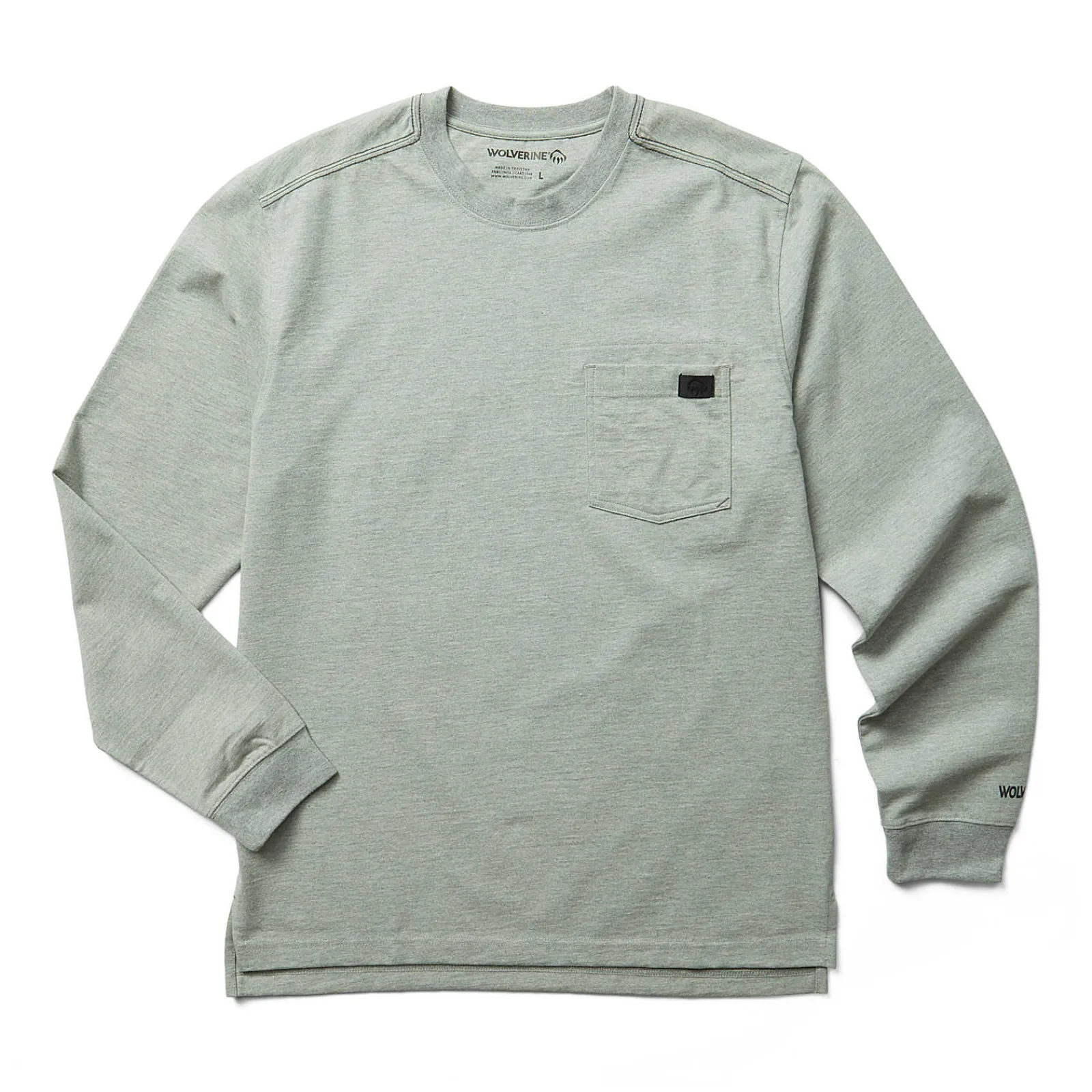 Wolverine Guardian Cotton™ Long Sleeve Pocket Tee Light Grey Heather Cheap