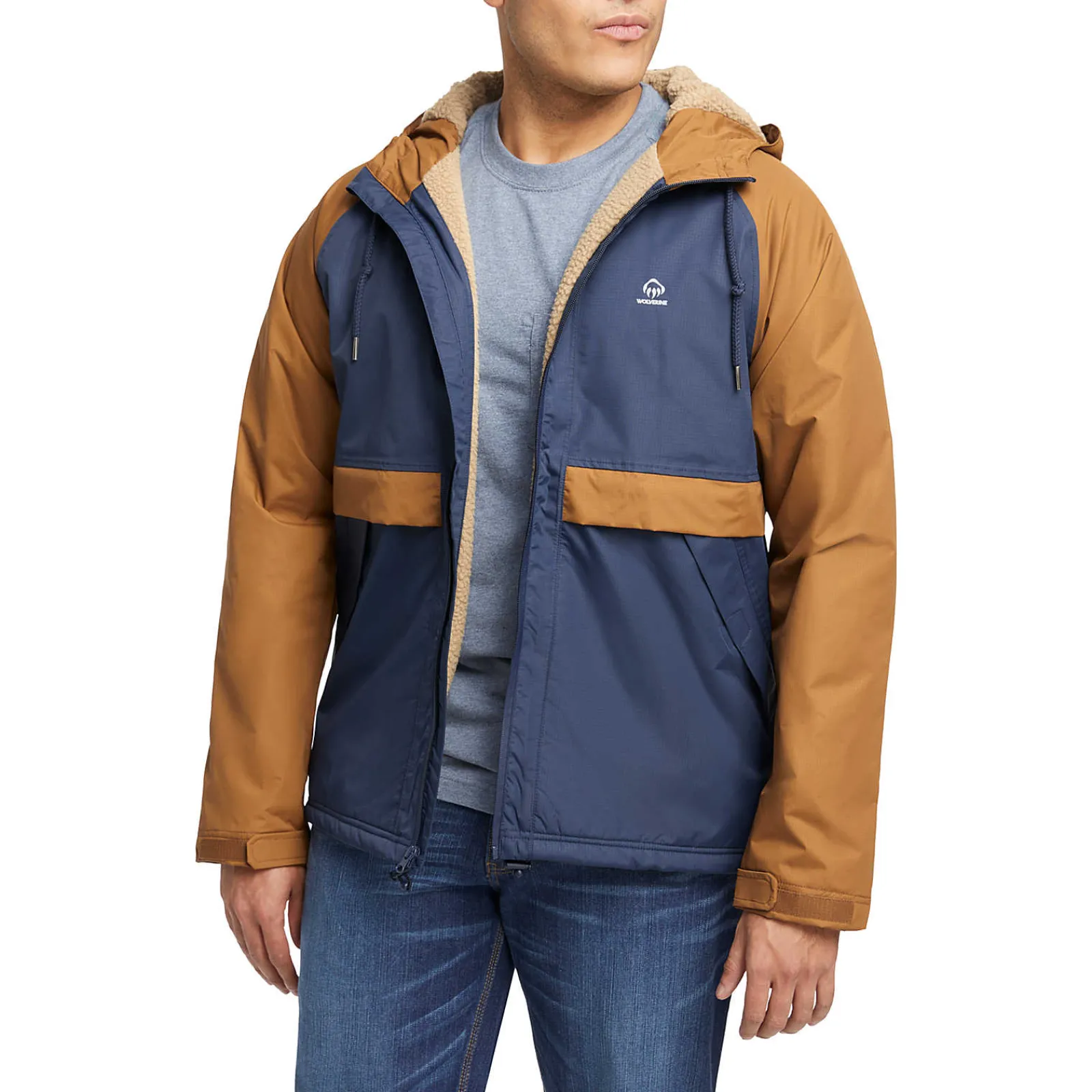 Wolverine I-90 Sherpa Lined Rain Jacket Navy Cheap