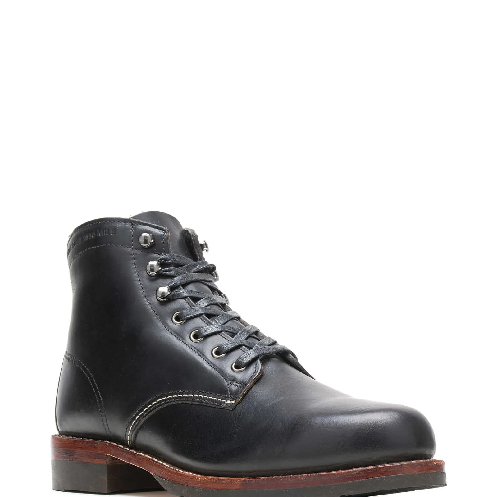 Wolverine 1000 Mile Plain-Toe Classic Boot Black Leather Fashion