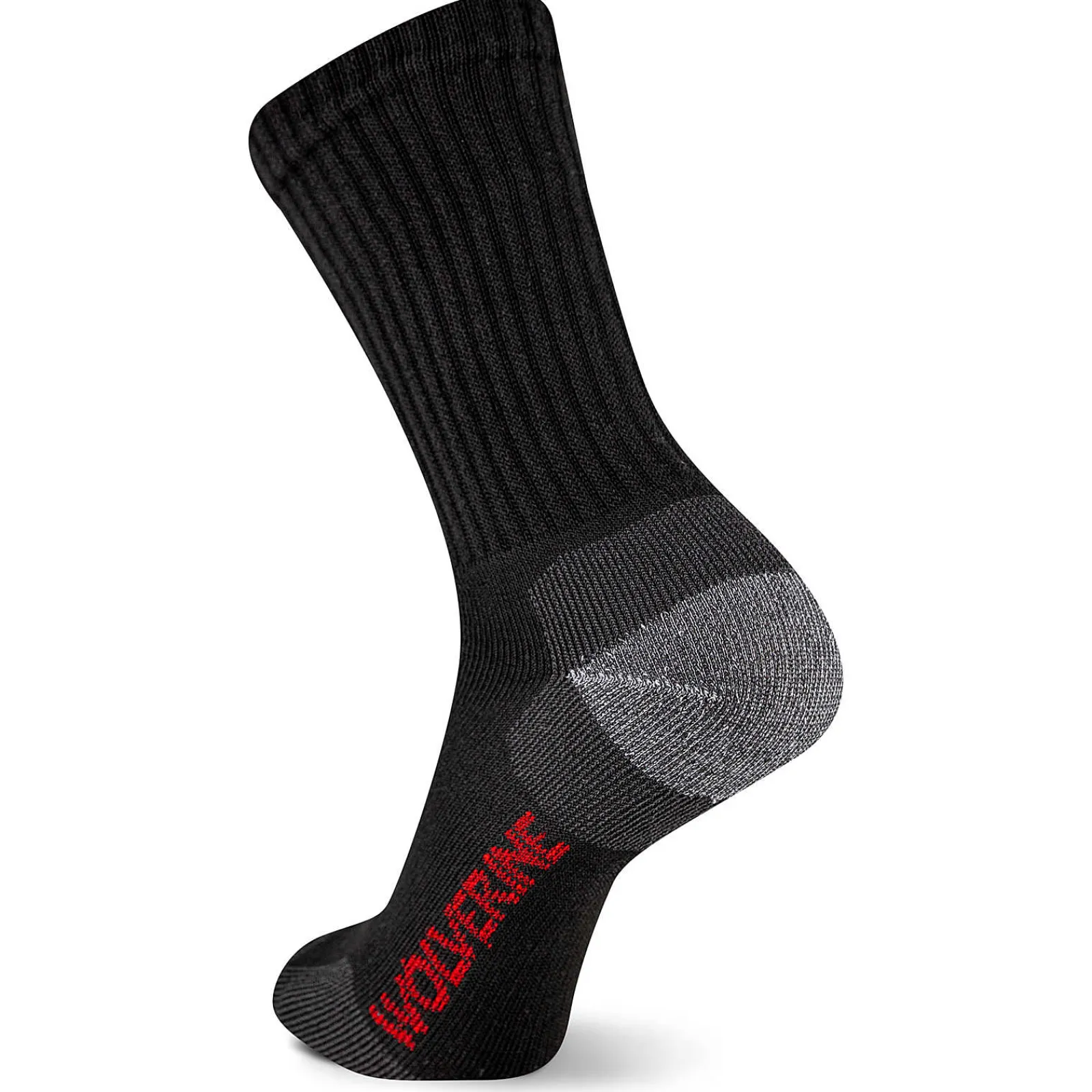 Wolverine 2-PK Safety-Toe Moisture-Wicking Crew Sock Black New