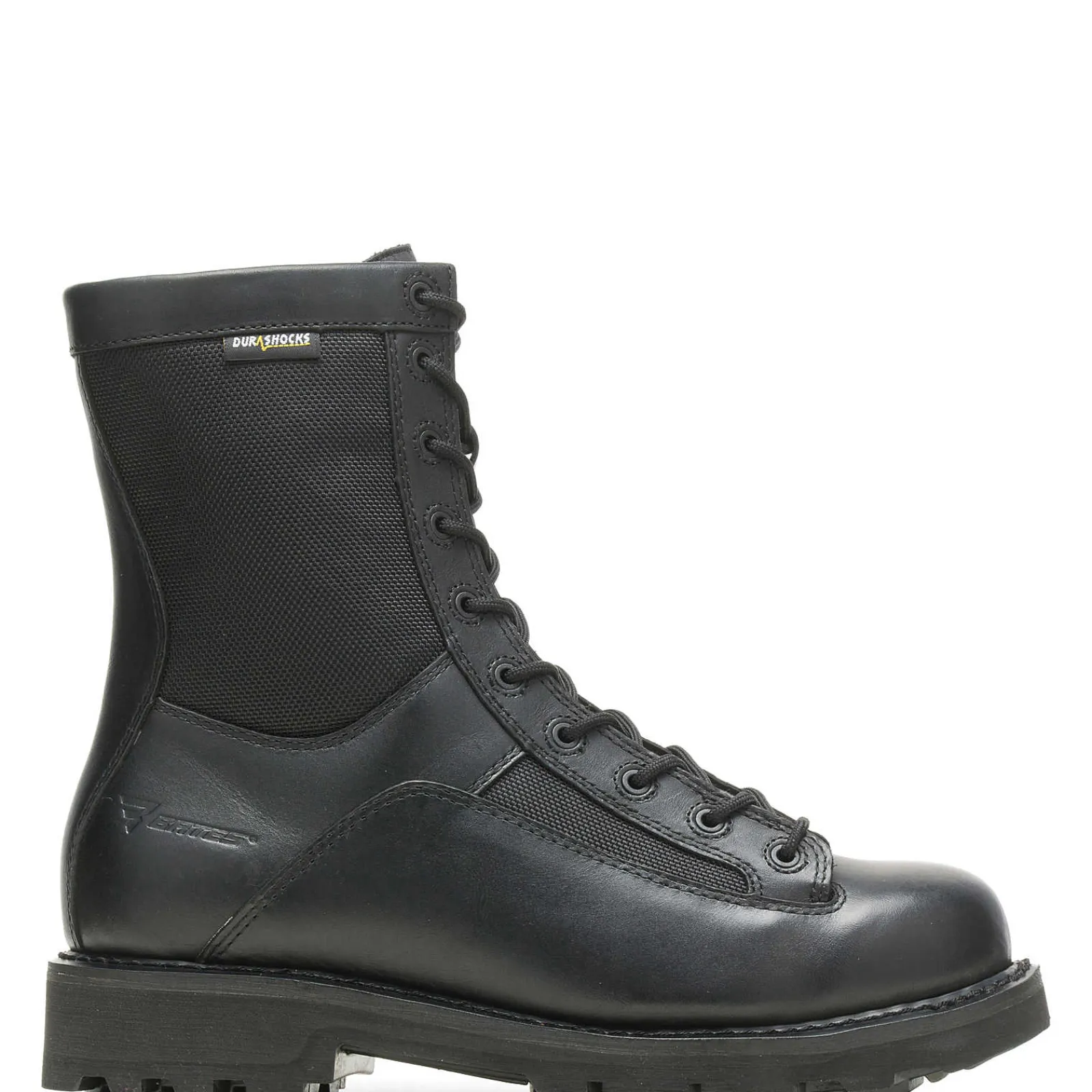 Wolverine 8" DuraShocks® Lace-to-toe Side Zip Boot Black New