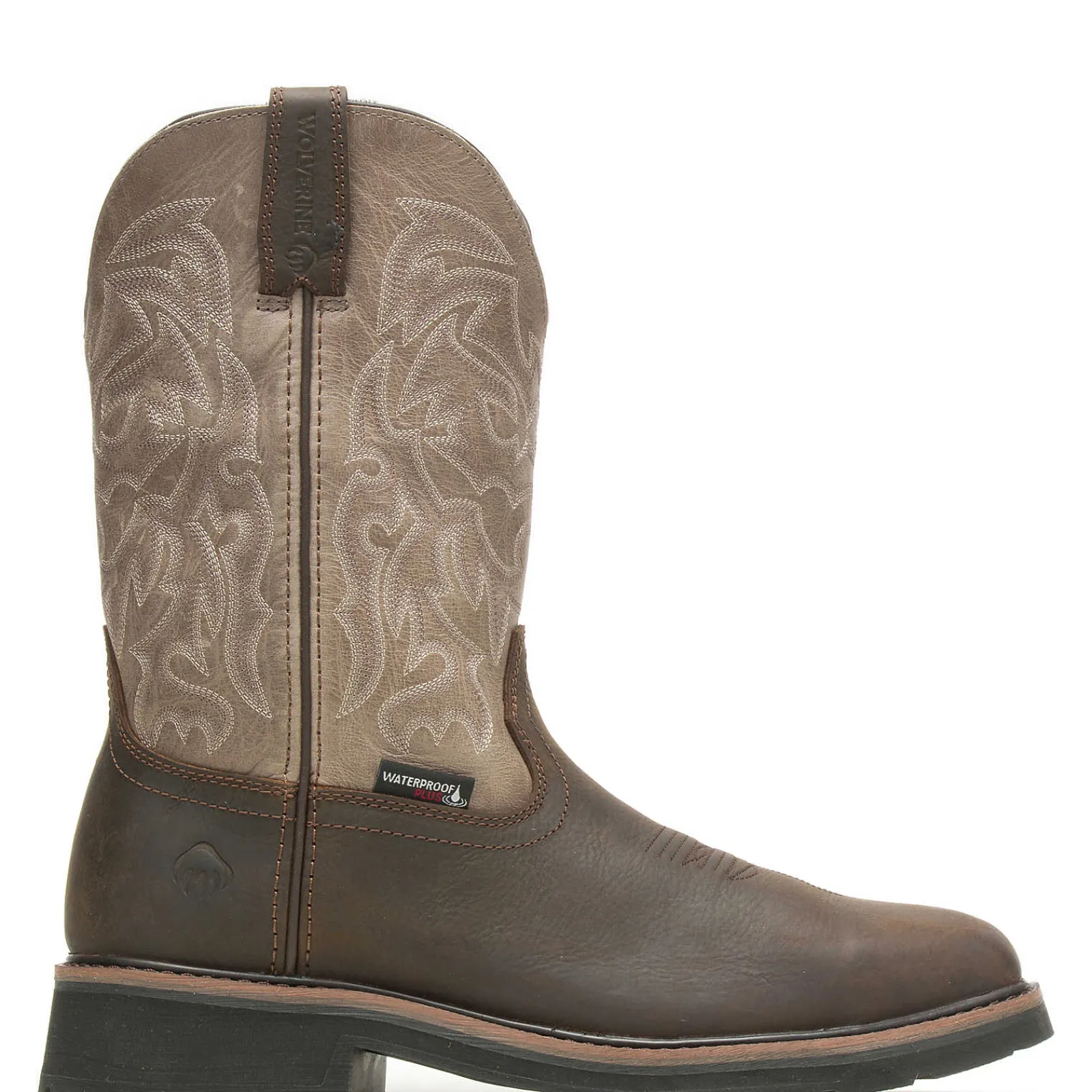 Wolverine Rancher Waterproof Steel-Toe Work Wellington Taupe/Brown Flash Sale