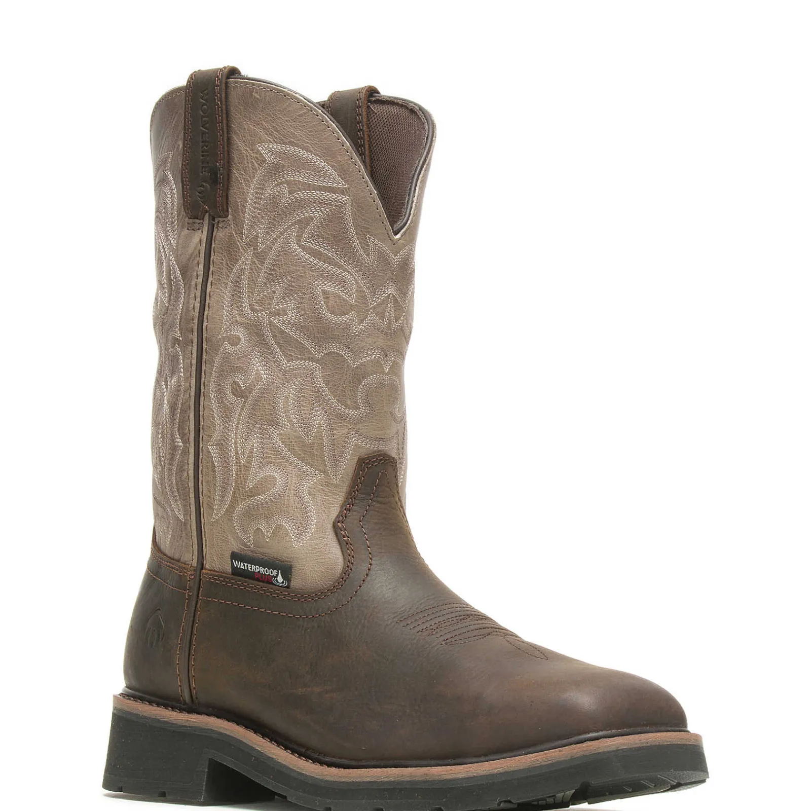 Wolverine Rancher Waterproof Steel-Toe Work Wellington Taupe/Brown Flash Sale