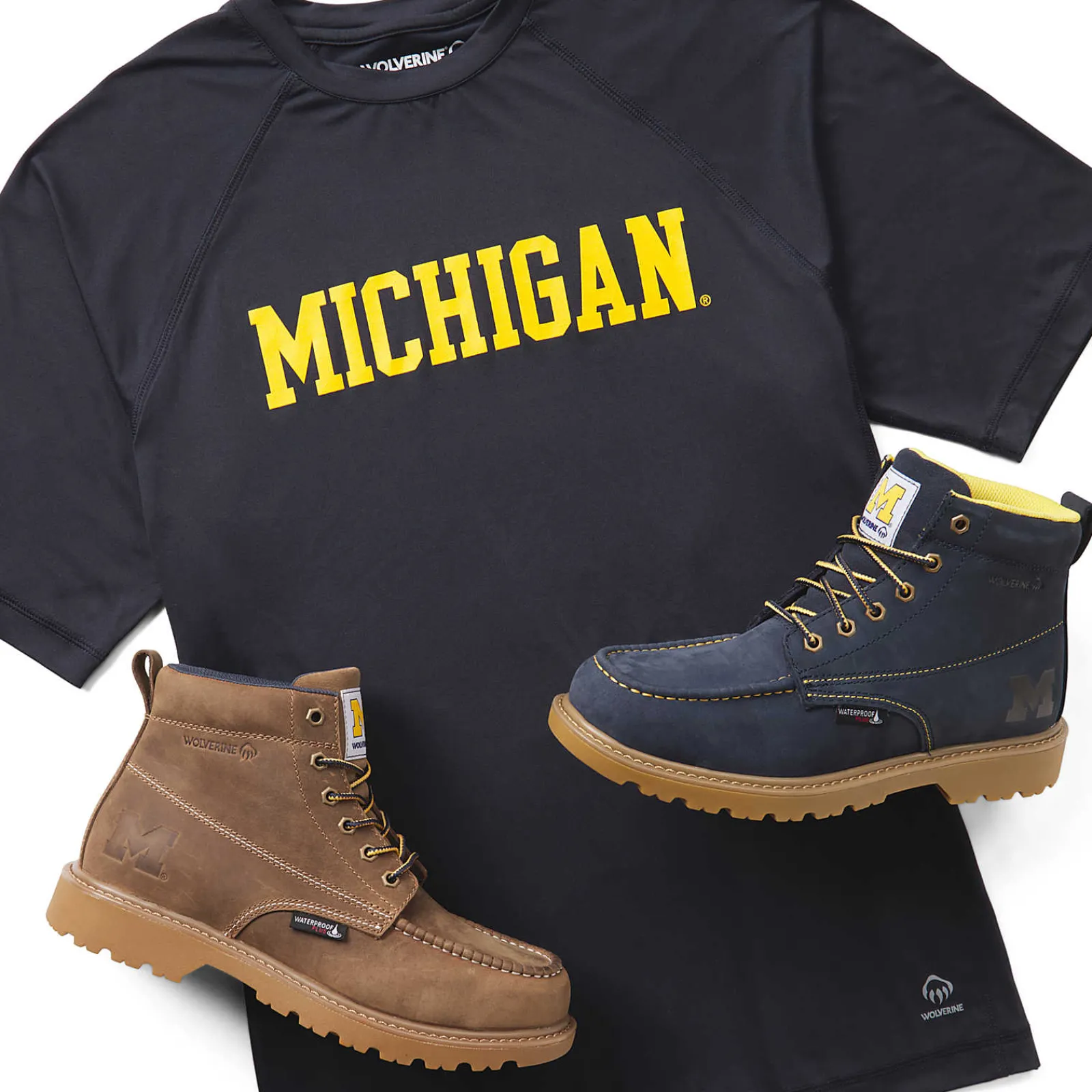 Wolverine X Valiant University Of Michigan Floorhand Moc Toe Work Boot Tan Discount